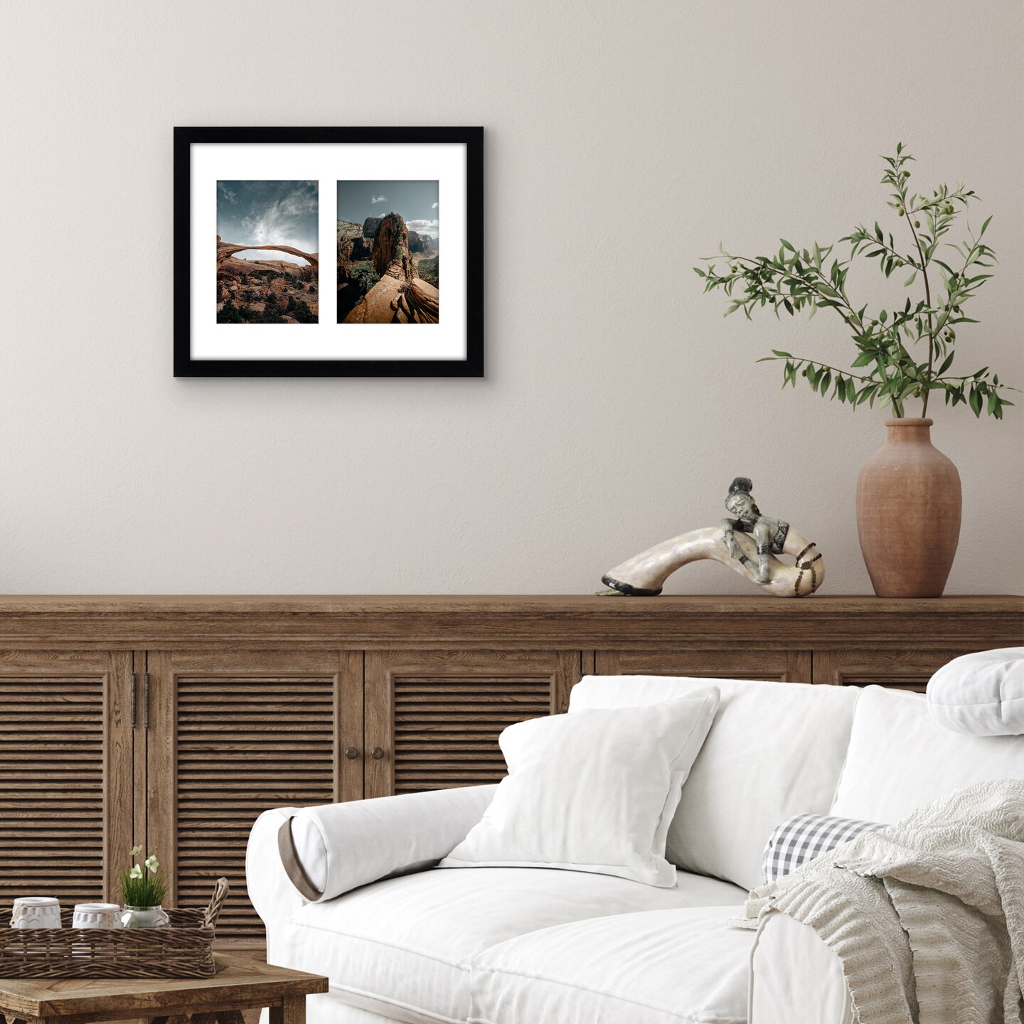 Americanflat 11x14 Collage Picture Frame - Displays Two 5x7 Photos at Once - Family Photo Collage Frame - Shatter Resistant Glass - Hanging Hardware for Horizontal or Vertical Display