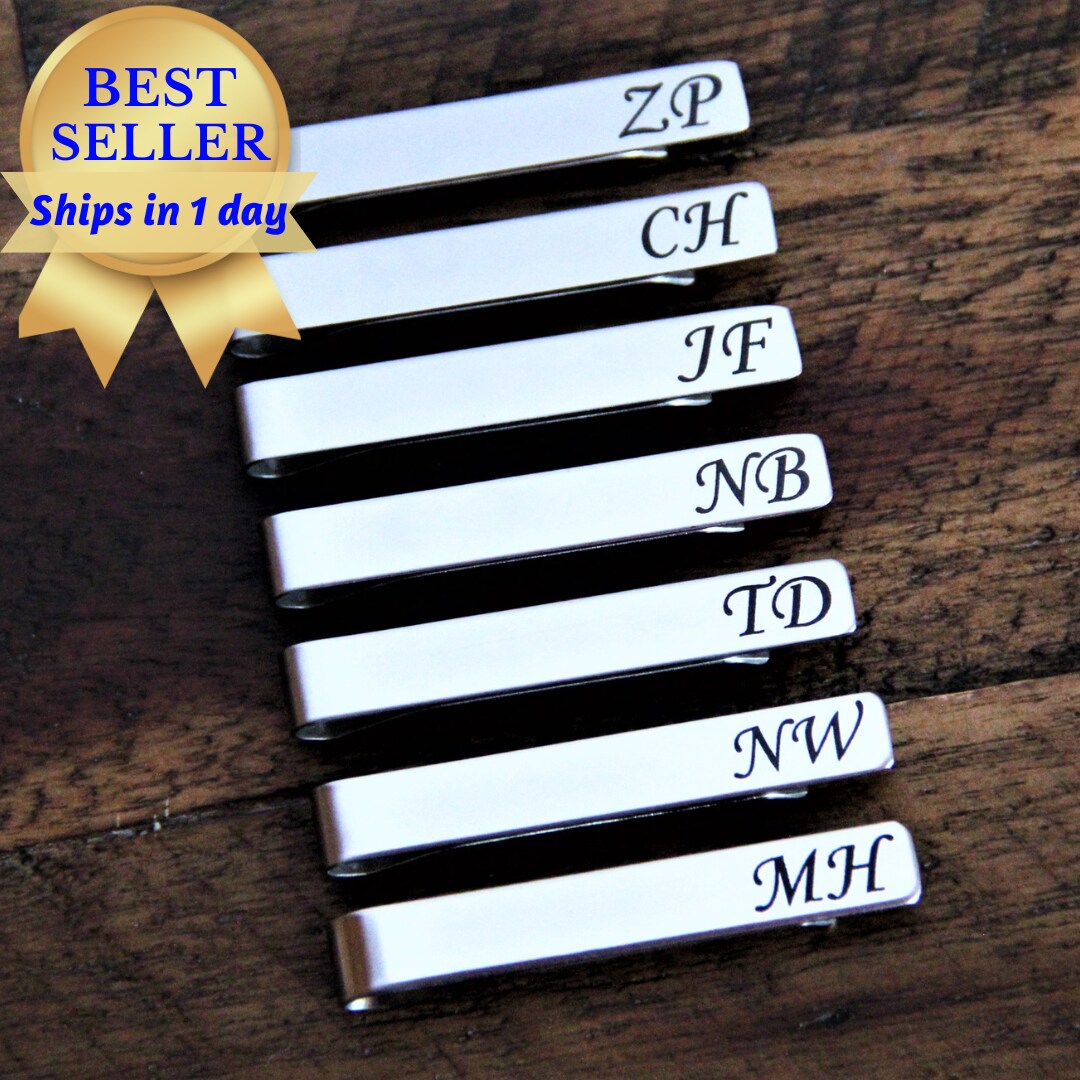 Tie Clip Groomsmen Tie Clip Custom Tie Clip Man Tie Clip Father of The ...