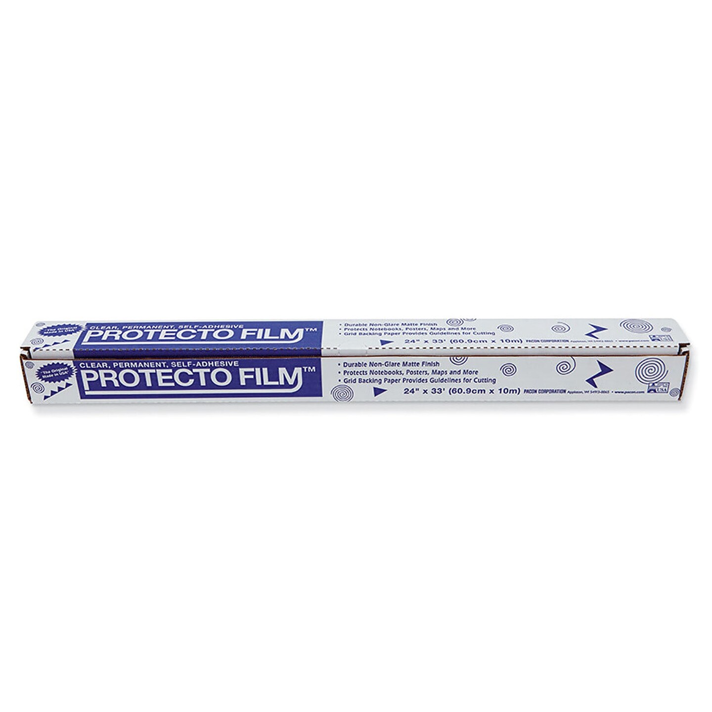 Protecto Film&#x2122;, Clear, Non-Glare Plastic, Dispenser Box Included, 24&#x22; x 33&#x27;, 1 Roll