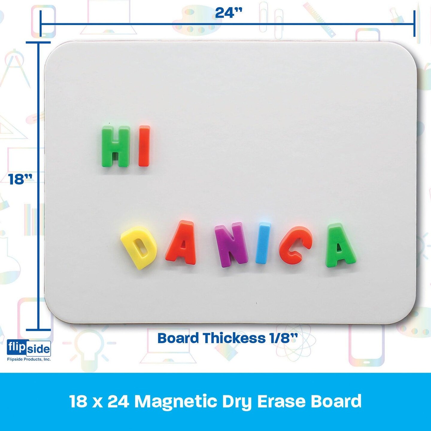 Magnetic Dry Erase Board, 18&#x22; x 24&#x22;