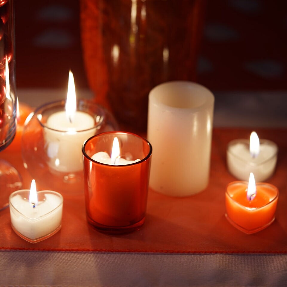72 pcs 2&#x22; Red Heart Votive Tealight Candles Wedding Party Centerpieces