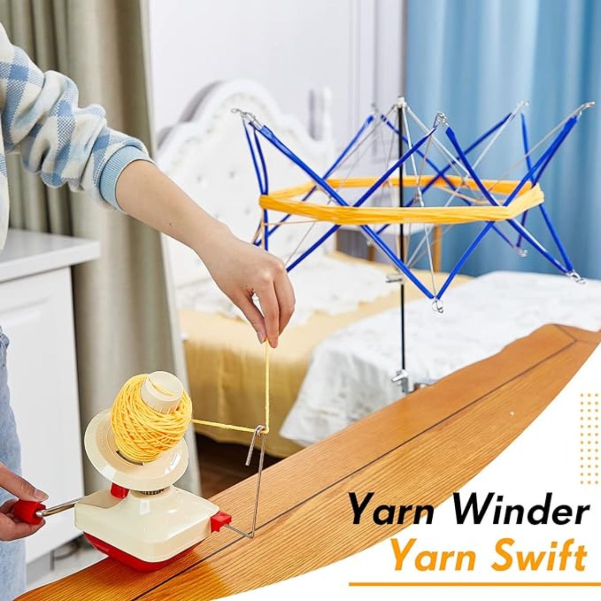 Versatile Yarn Ball Winder with Crochet Set