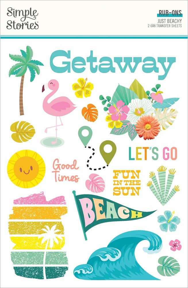Just Beachy Rub-Ons 6&#x22;X8&#x22;-2/Pkg