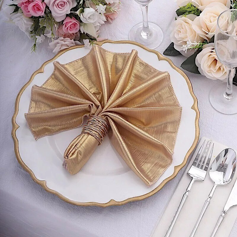 BLUSH 5 Polyester 20&#x22; x 20&#x22; Dinner Table NAPKINS Sequin Dots