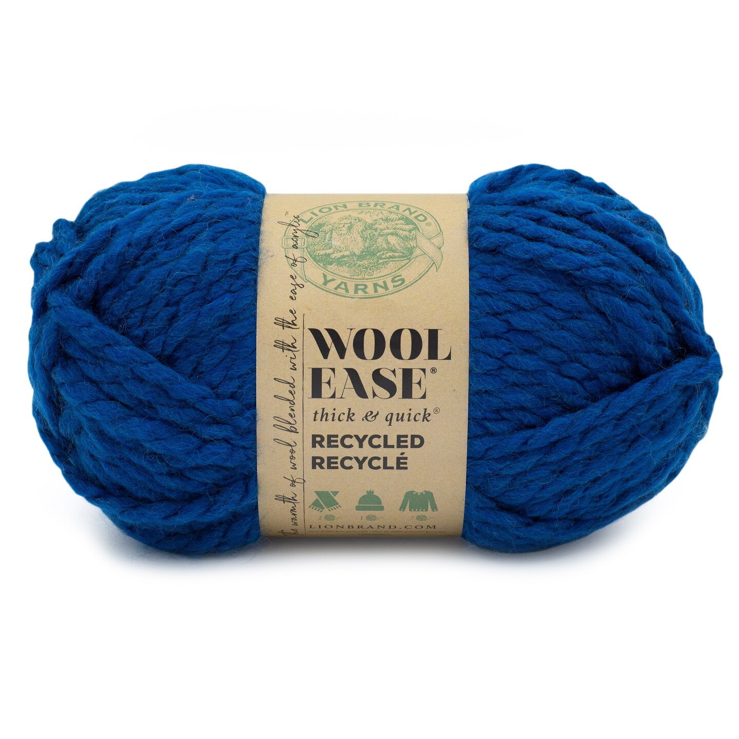 Lion Brand Wool-Ease Thick &#x26; Quick Recycled Yarn-Royal Blue