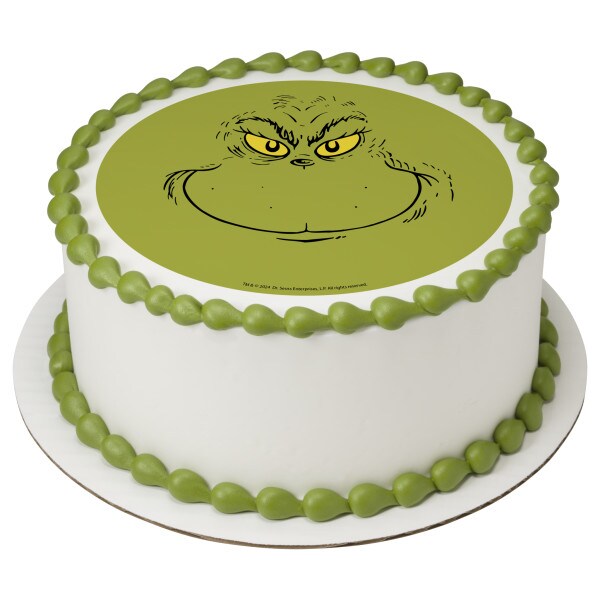 How the Grinch Stole Christmas - The Grinch Edible Cake Topper Image - 7.5&#x22; Round