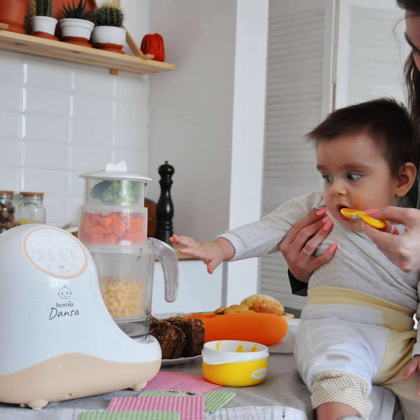 Baby Food Maker Chopper Grinder   Mills and Steamer 8 in 1 Processor for Toddlers   Steam Blend Chop Disinfect Clean 20 Oz Tritan Stirring Cup Touch Control Panel Auto Shut Off 110V Only