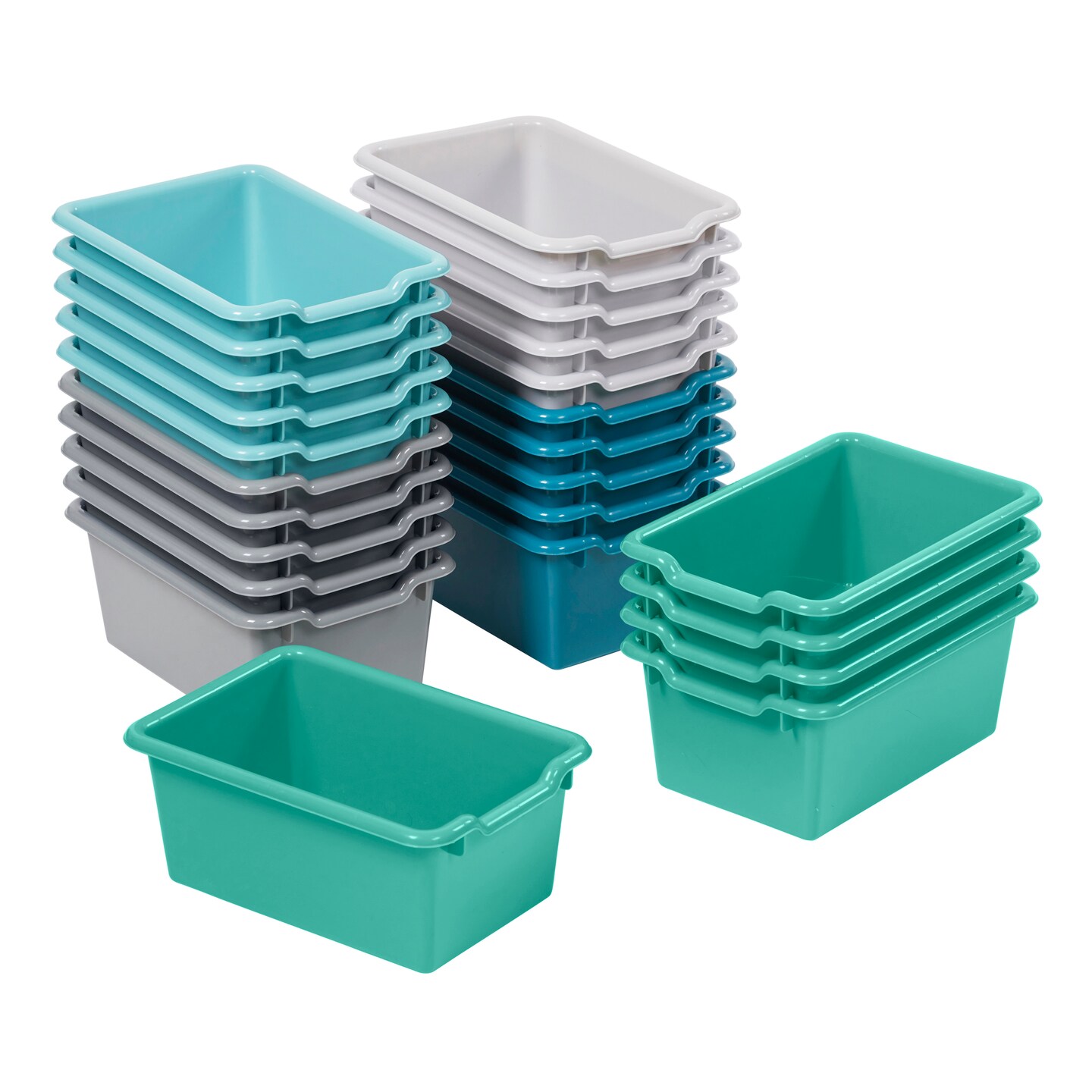 Scoop Front Storage Bins, Multipurpose Organization, 25-Pack