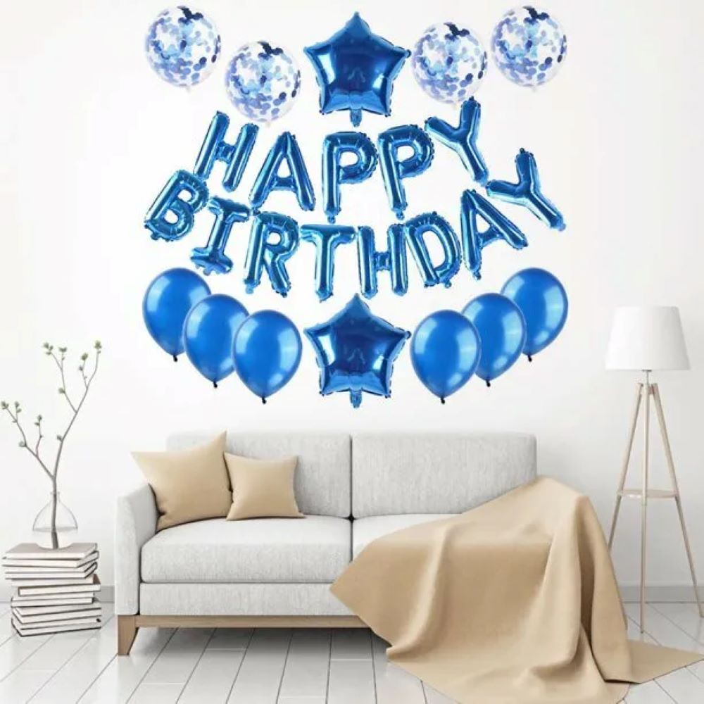 Kitcheniva Blue Birthday Party Decorations Set With Happy Birthday Balloons Banner 48 Pcs
