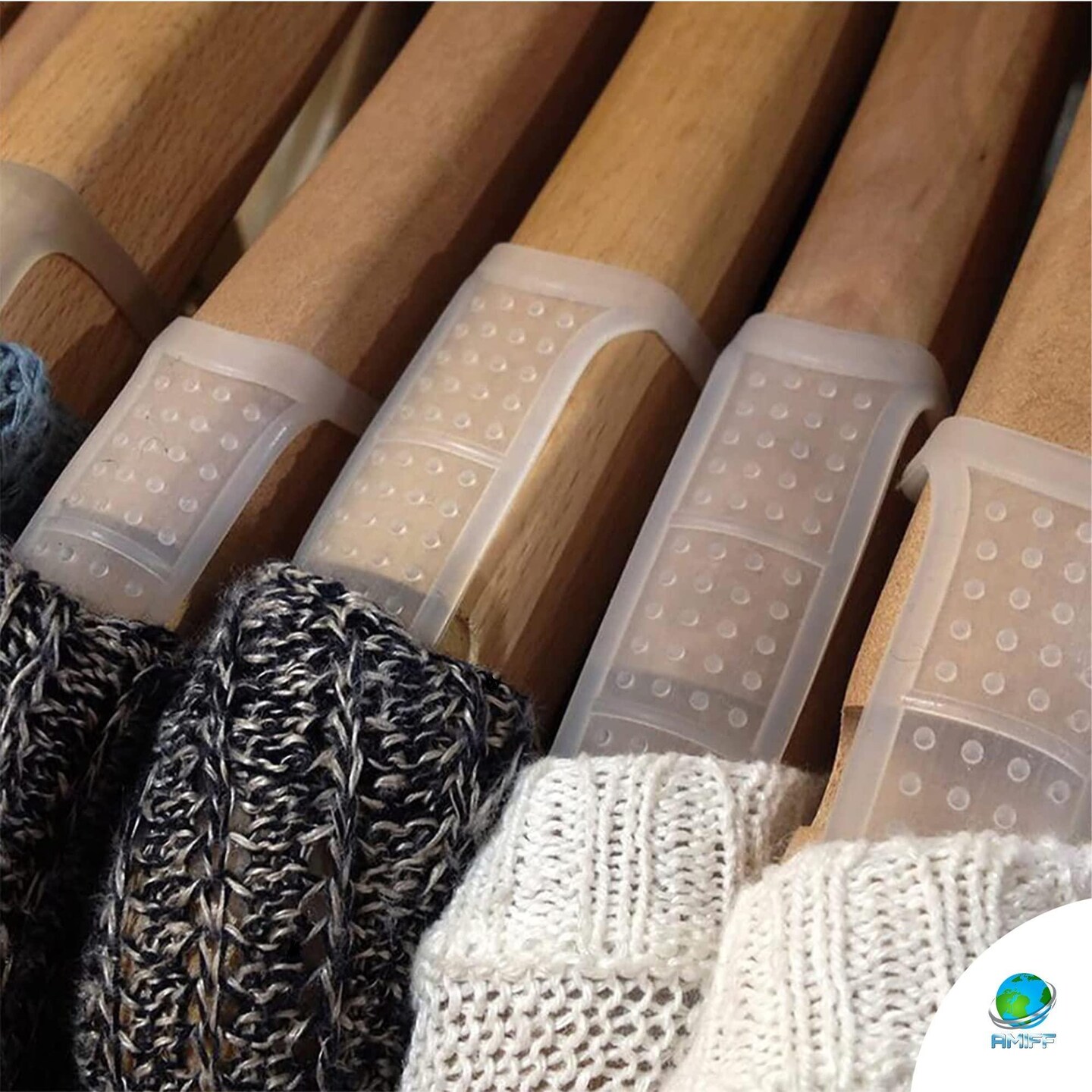 200 Pack of PGrab NonSlip Hanger Grips. 4.02 x 0.75 Hanger for Clothing Strips Clear Silicone Grips for Wooden and Plastic Hangers Stores and Home Storage and Organization