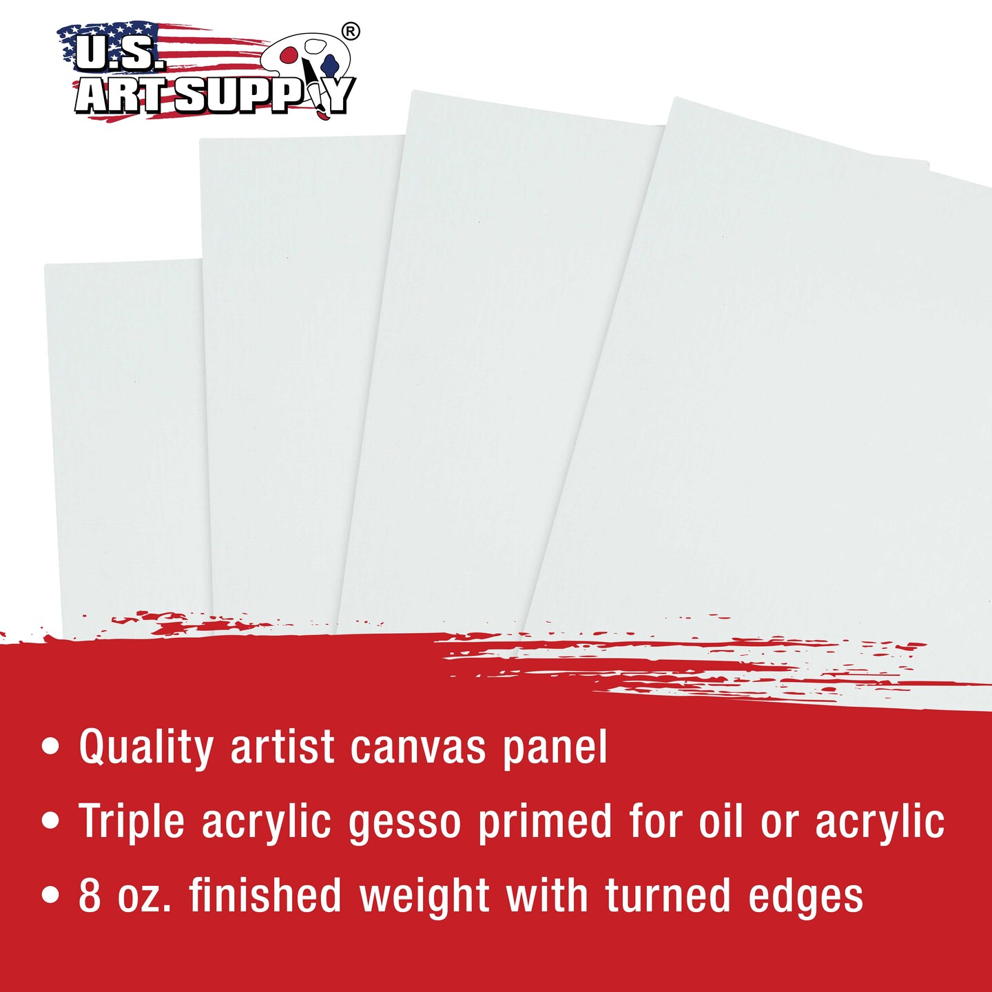 16&#x22; x 20&#x22; Professional Artist Quality Acid Free Canvas Panel Boards for Painting 4-Pack