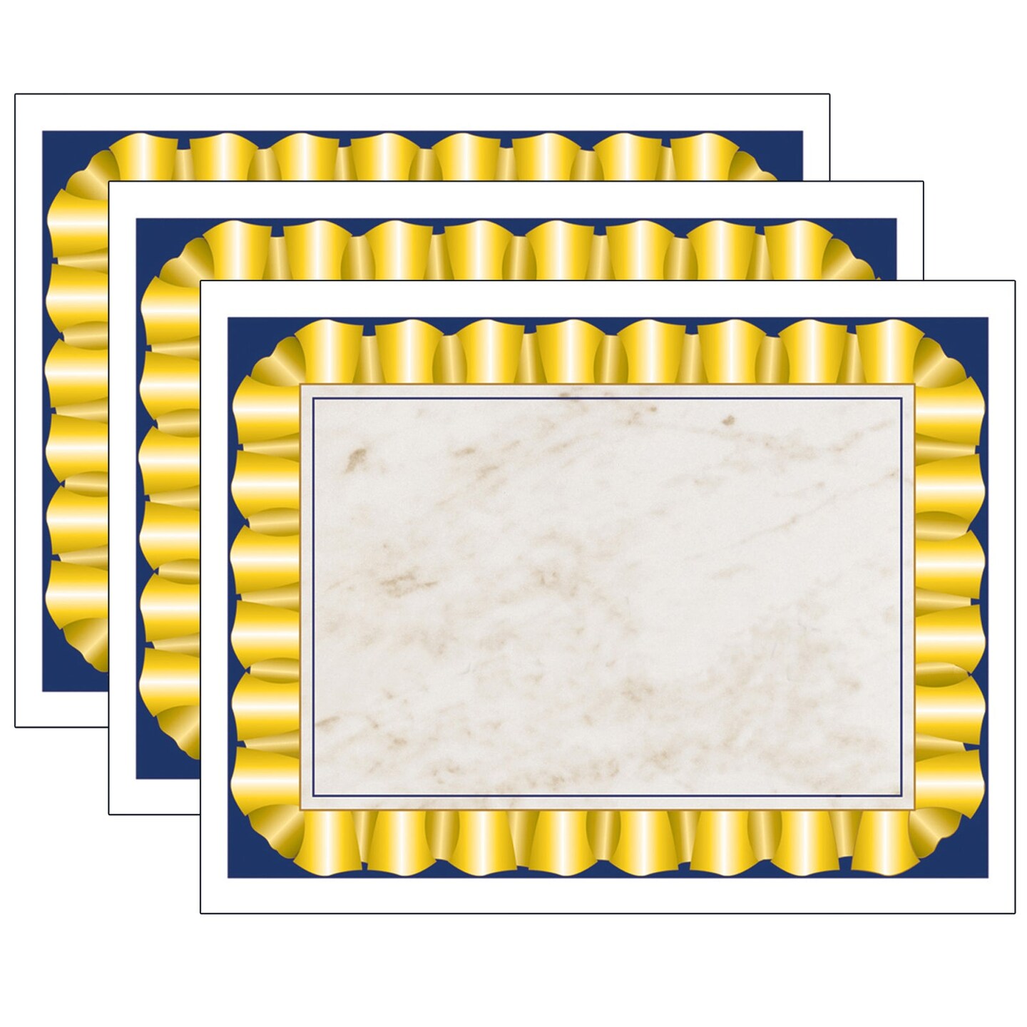 Gold Ribbon Border Paper, 8.5&#x22; x 11&#x22;, 50 Per Pack, 3 Packs