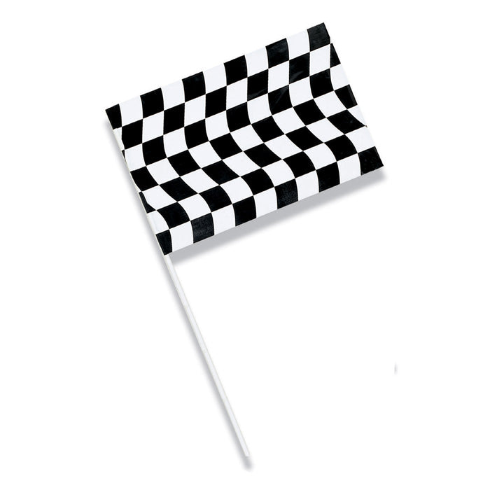 Black And White Check Plastic Flag, 23&#x22; x 36&#x22;