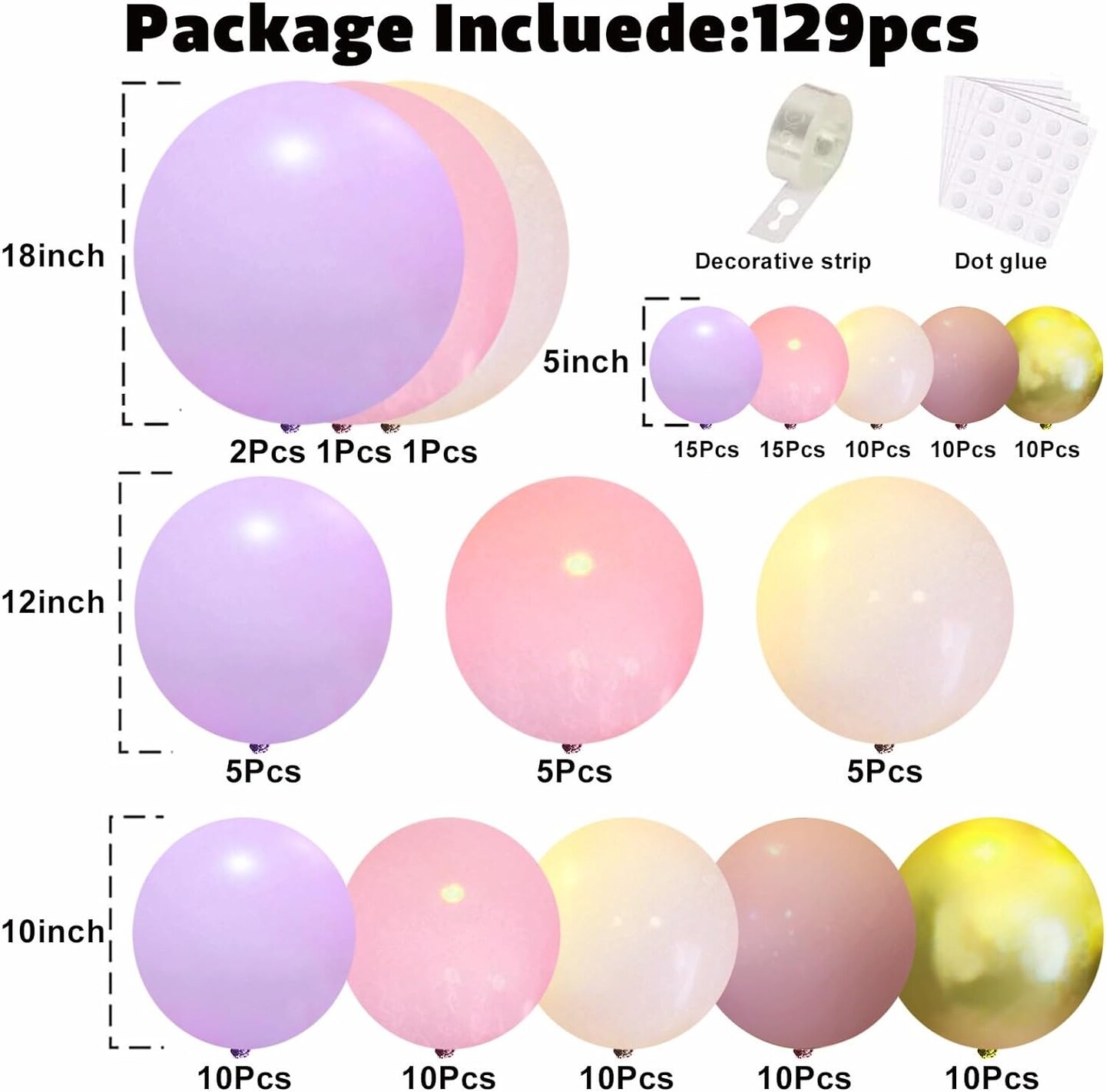 Pink Purple Balloon Garland Arch Kit