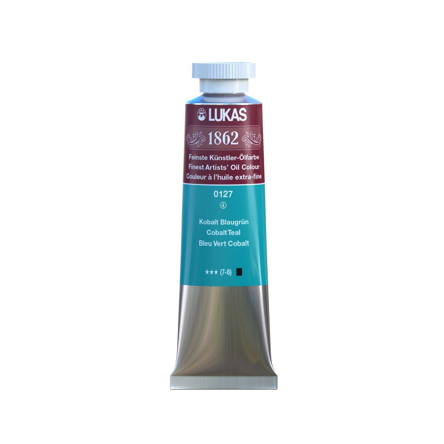 LUKAS 1862 Professional Artist Oil Paint - Cobalt Teal, 37 mL - Outstanding Lightfastness, Non-Yellowing, with Beeswax for Smooth, Buttery Texture, Consistent Hue, Ideal for Professional Artists