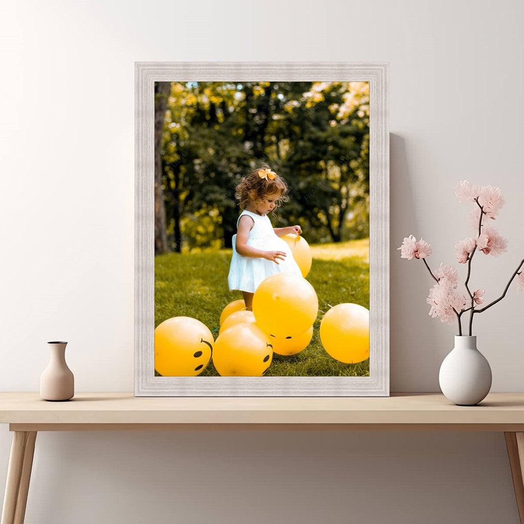 White Wash Wood Picture Frame - Custom Framing