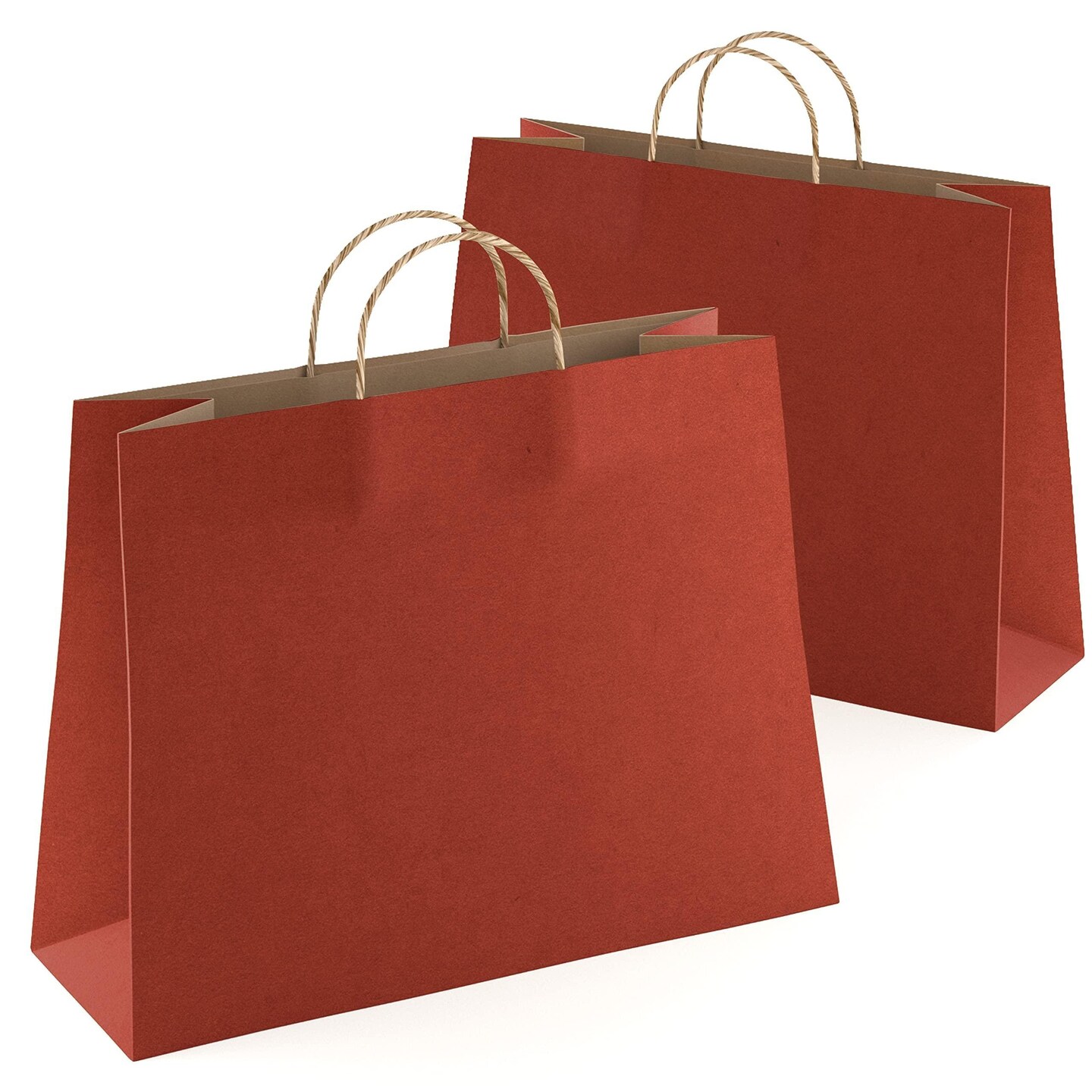 Kraft Paper Bags with Handles 16 x 6 x 12 Inch Pack of 25 Red Gift Bags with Handles Recyclable Sturdy 150 GSM Kraft Bags Stylish and Classy Red Paper Bags with Handles Bulk