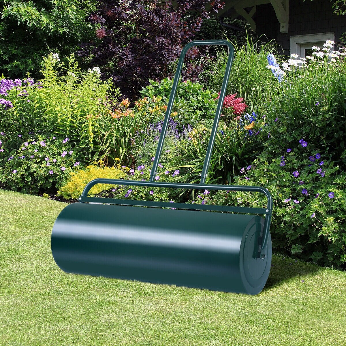 Tow Lawn Roller Water Filled Metal Push Roller