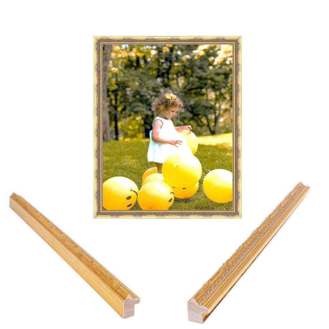Thin Rope and Beaded Traditional Antique Gold Frame