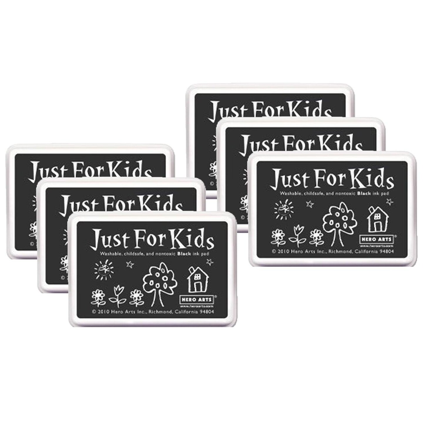 Just for Kids&#xAE; Ink Pad, Black, Pack of 6