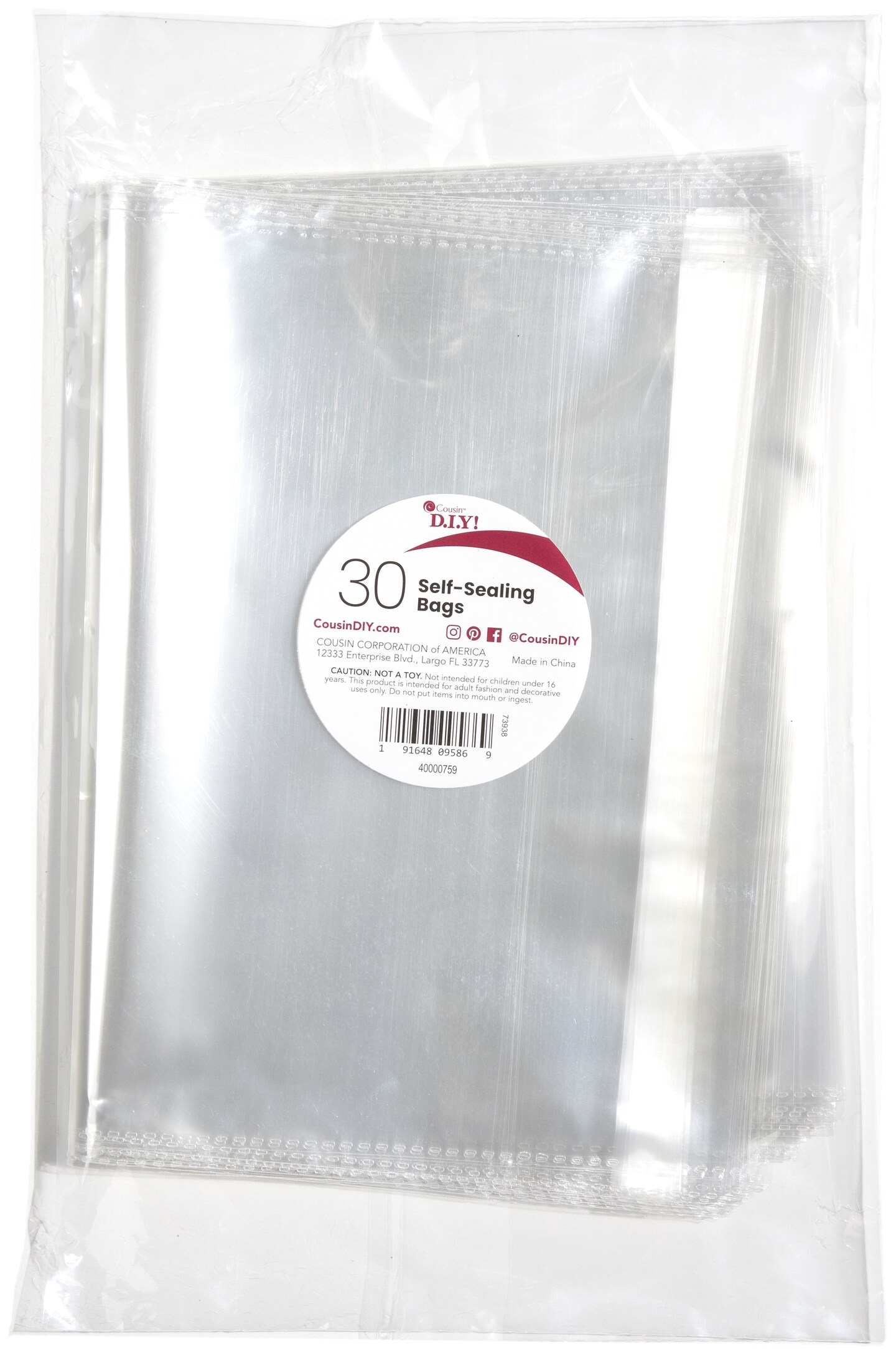 CousinDIY Self-Sealing Bags 30/Pkg-8.75&#x22;x11.75&#x22;