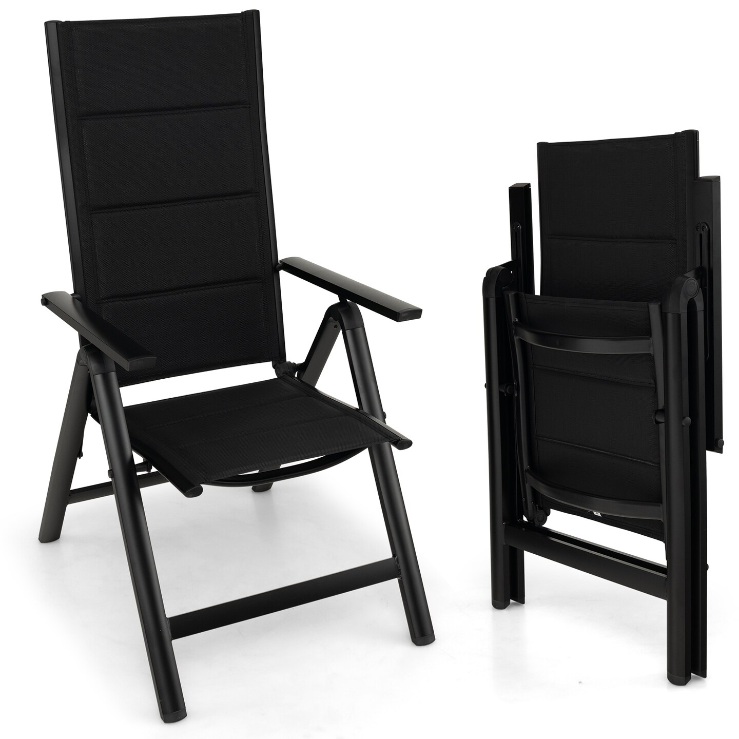 Outdoor Dining Chair With Soft Padded Seat And 7-position Adjustable Backrest