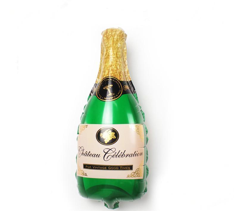 1 pack Wedding Champagne Bottle and Goblet 14&#x22; Foil Balloons Set