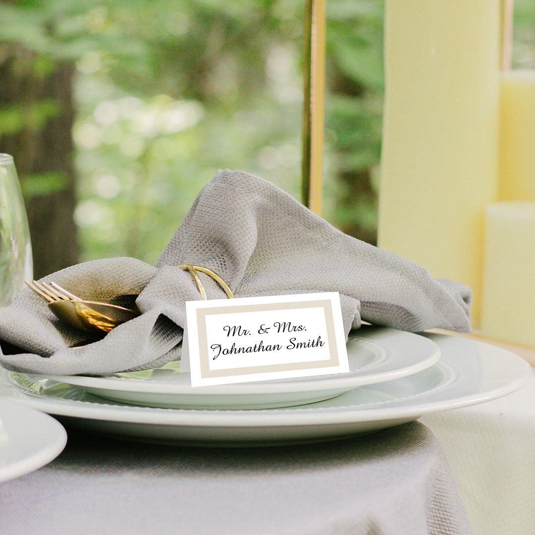 Great Papers! Place Cards, White with Pearl Border, 8.5" x 11" Sheet Size/ 3.5" x 2.125"(folded) Place Card, 10 sheets/60 Place Cards