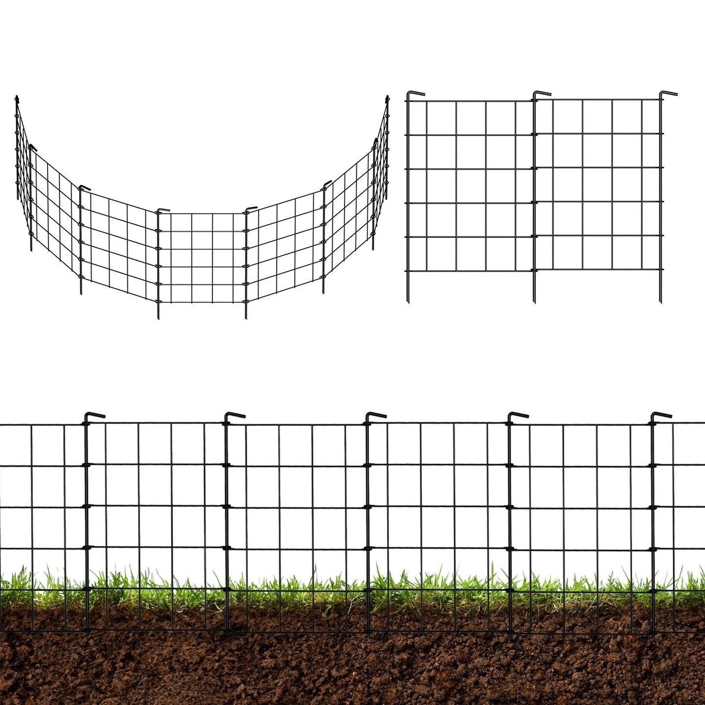 28pcs No Dig Garden Decorative Fence, Rustproof Metal Wire Garden Fence Border