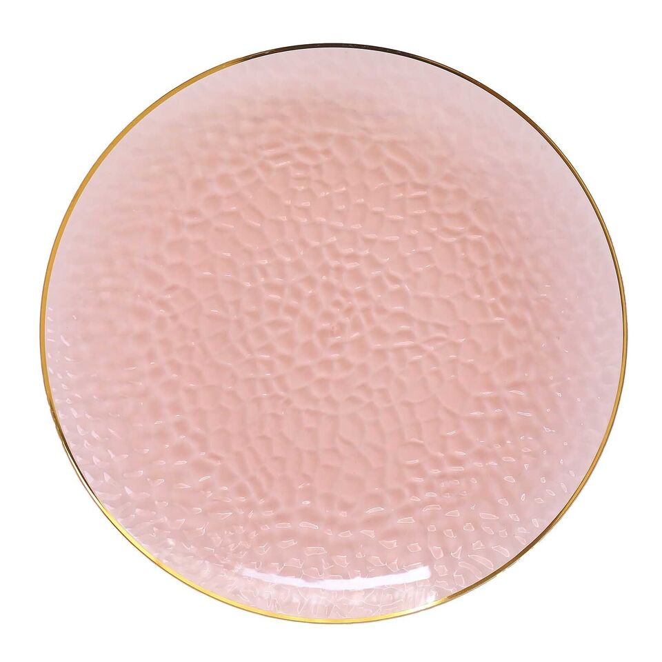 10 Blush 13 in Round Hammered Plastic CHARGER PLATES