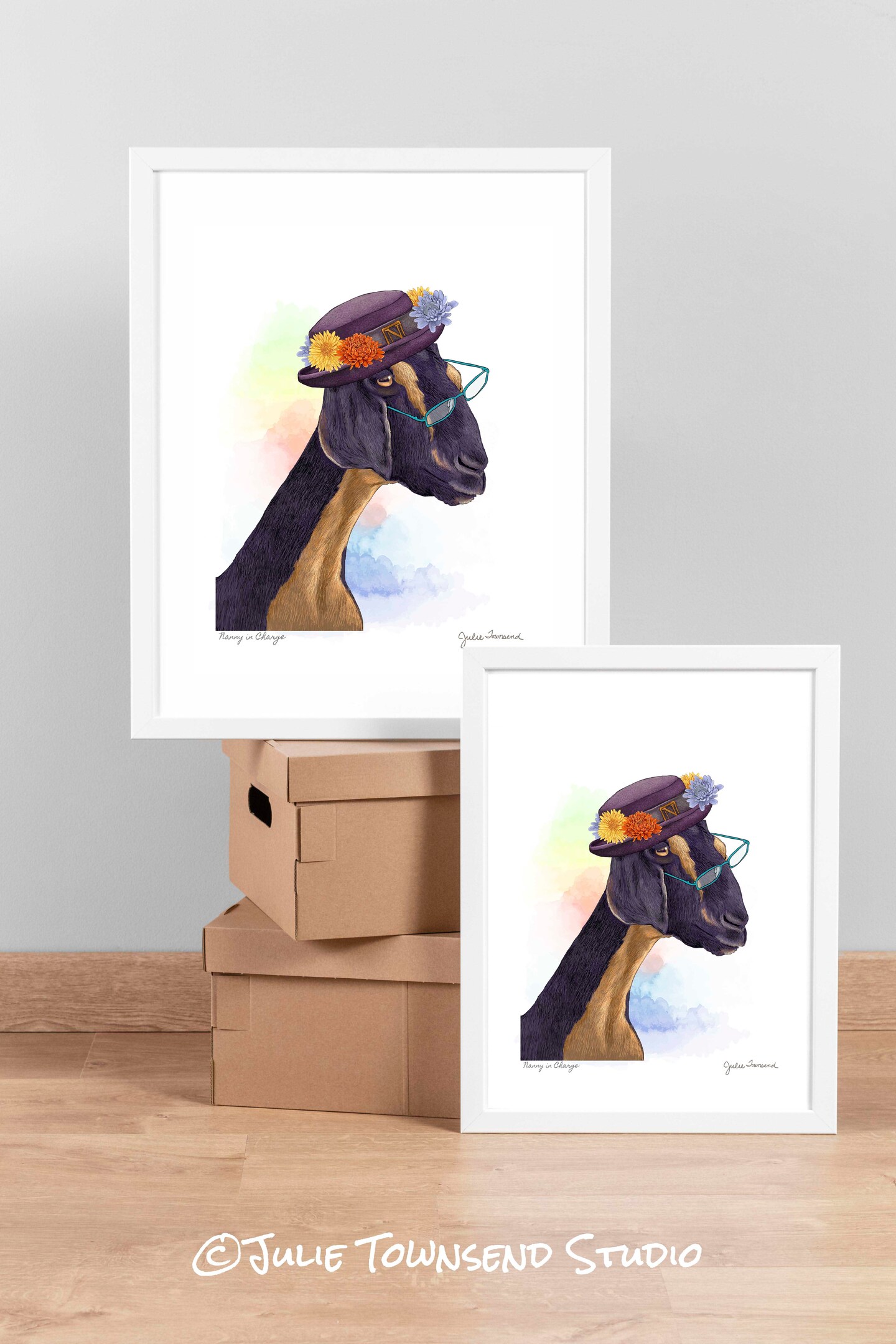 ART PRINT - NANNY IN CHARGE - A Whimsical Drawing of a Sweet Nanny