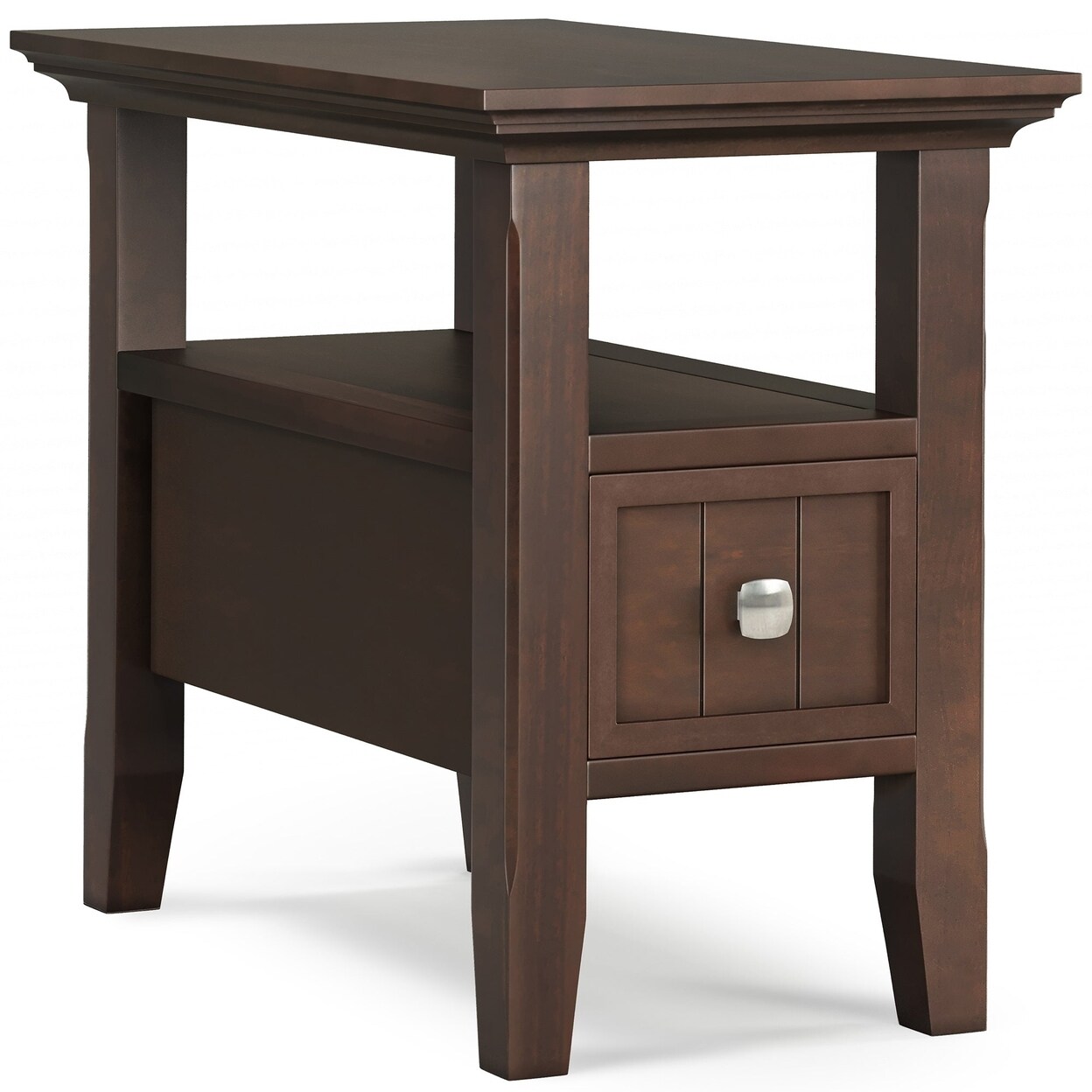 Acadian Narrow Side Table With Drawer Small Storage Shelf Bedside Coffee Table