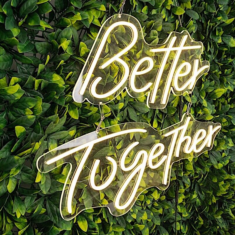 32 in Warm White Better Together Neon Sign LED Wall Decorative