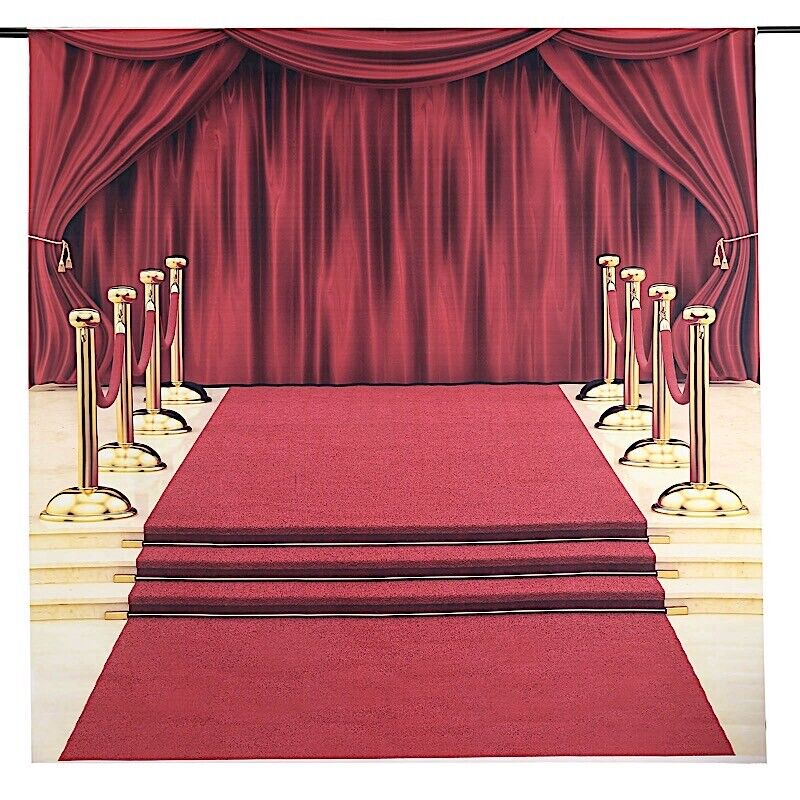 8 ft Vinyl PHOTO BACKGROUND Hollywood Red Carpet Backdrop