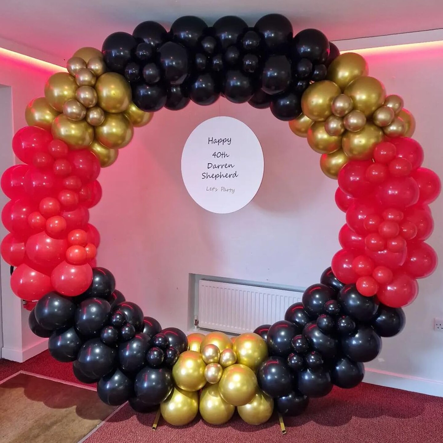 Red Black and Gold Balloons Garland Kit, 124pcs Red Black Metallic Gold Confetti Balloon Arch Kit for Wedding, Birthday Graduation Baby Shower Celebrations Anniversary Party Decorations