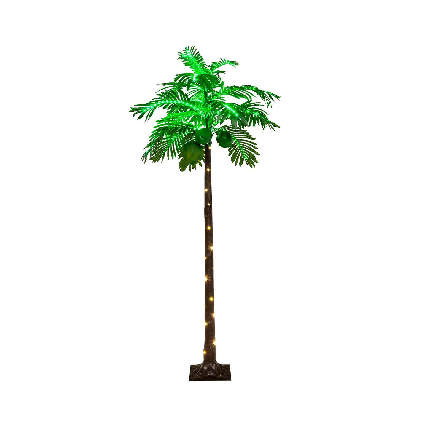 6 Ft Led Lighted Artificial Palm Tree Hawaiian Style Tropical With Water Bag