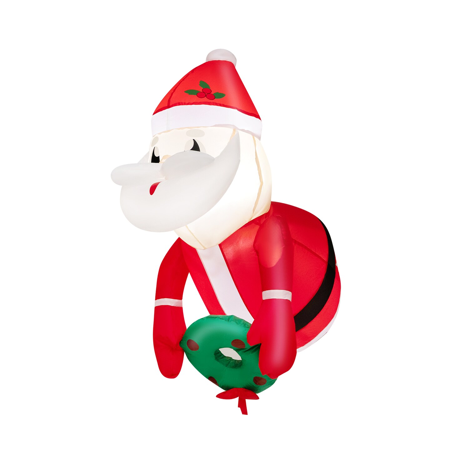 3.3 Feet Lighted Inflatable Santa Claus Broke Out From Window