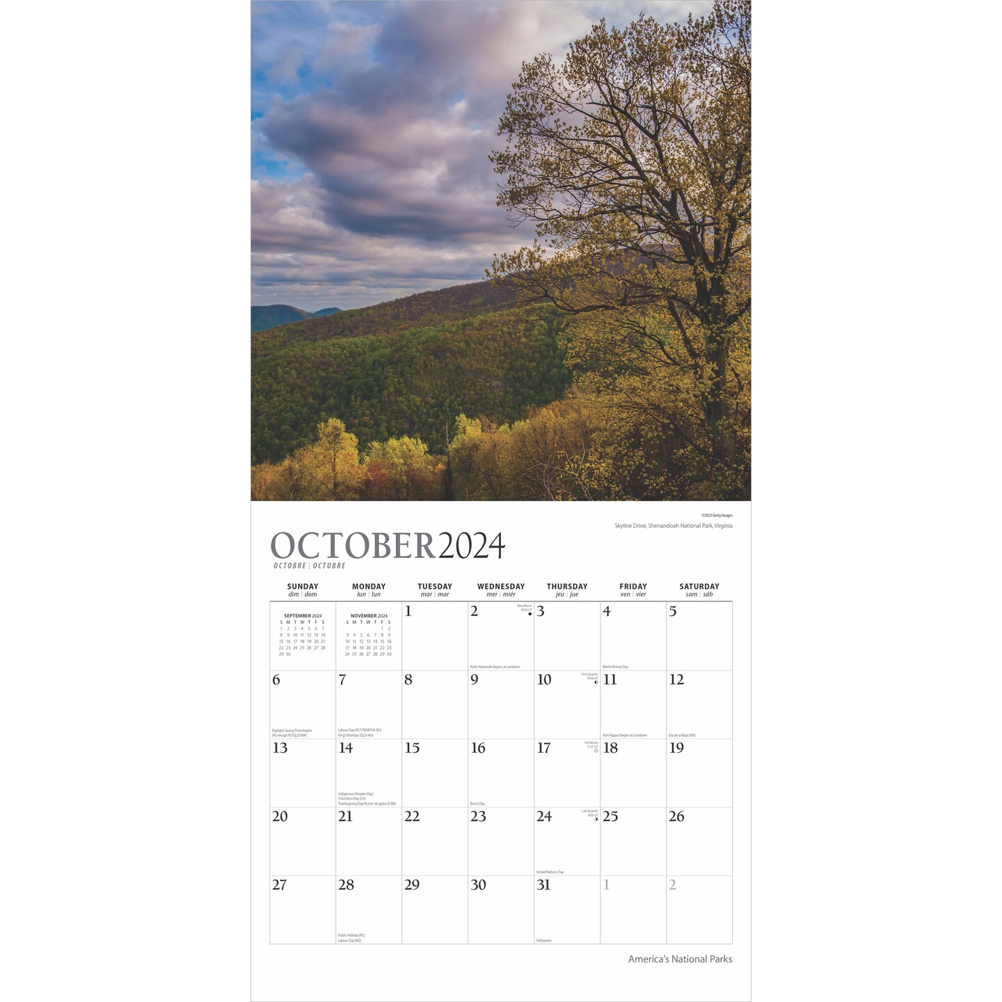 America&#x27;s National Parks | 2025 12 x 24 Inch 18 Months Monthly Square Wall Calendar | July 2024 - December 2025 | Plastic-Free | Plato | Yosemite Yellowstone