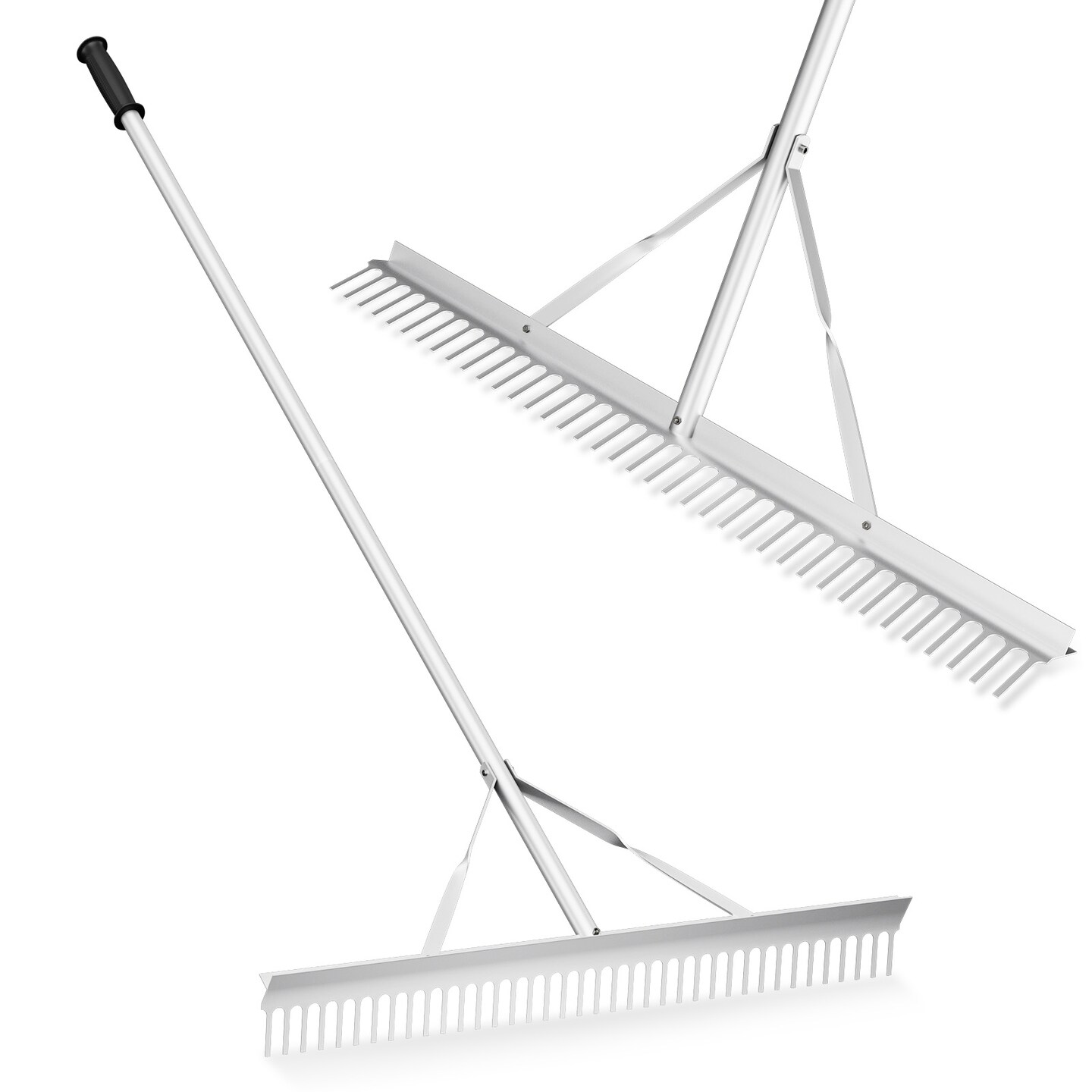 Aluminum Rake With 36&#x22; Wide Rake Head And 68&#x22; Long Handle