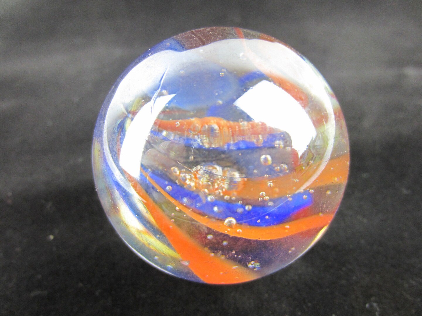 Toe Breaker 50mm (2&#x22;) FUNFAIR Iridescent Red/Blue Veins Marbles glass ball HUGE