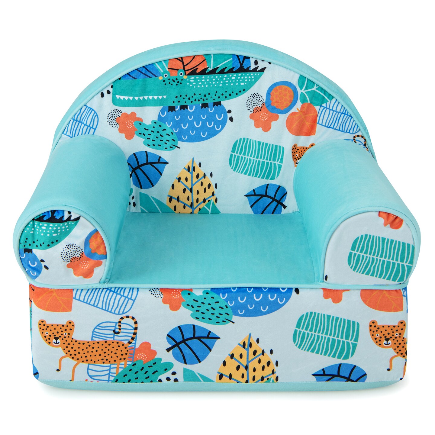Kids Armchair With Plush Velvet Cover And Soft Sponge Filling-Blue