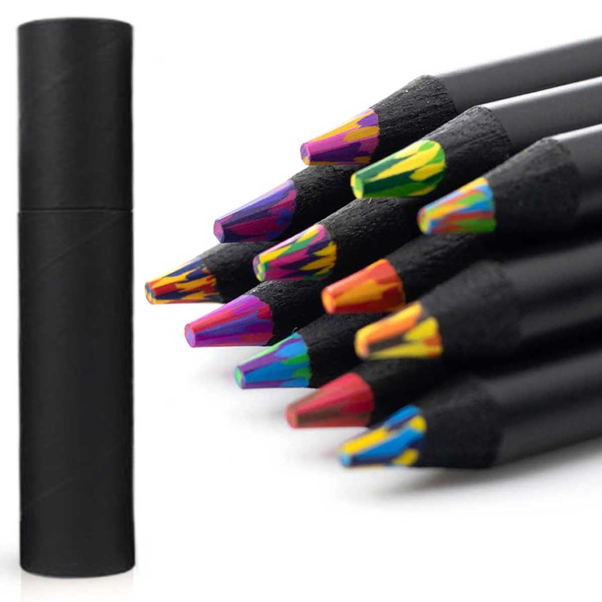 12 Pieces  Rainbow Pencils, Multi Colored Pencils for Adult Coloring, Multicolored Pencils for Art Drawing, Professional Art Supplies for Artists, for Coloring and Sketching.