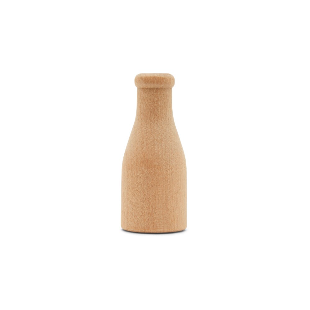 Wooden Milk Bottle 2 inch, for Miniatures, Scale Models, Toy Train| Woodpeckers