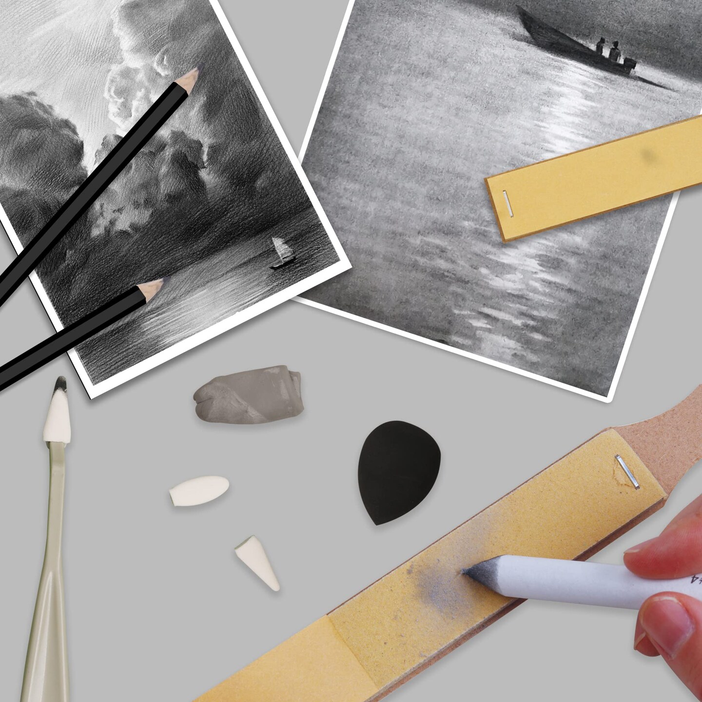 38 Pieces Sketch Drawing Tools - Blending Stumps and Tortillions Set Blending Tools with Art Sketch Wipe Scrapers,Rub Sponge,Kneaded Eraser and Sandpaper Sharpeners