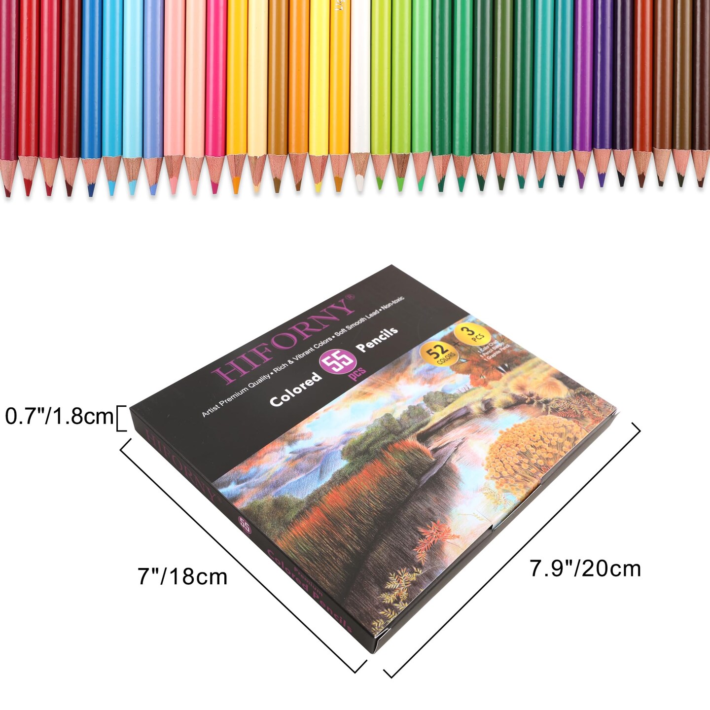55 Pack Colored Pencils Set for Adult Coloring,52 Colors Coloring Pencils with Extras,Drawing Pencils Art Craft Supplies for Adults Beginners