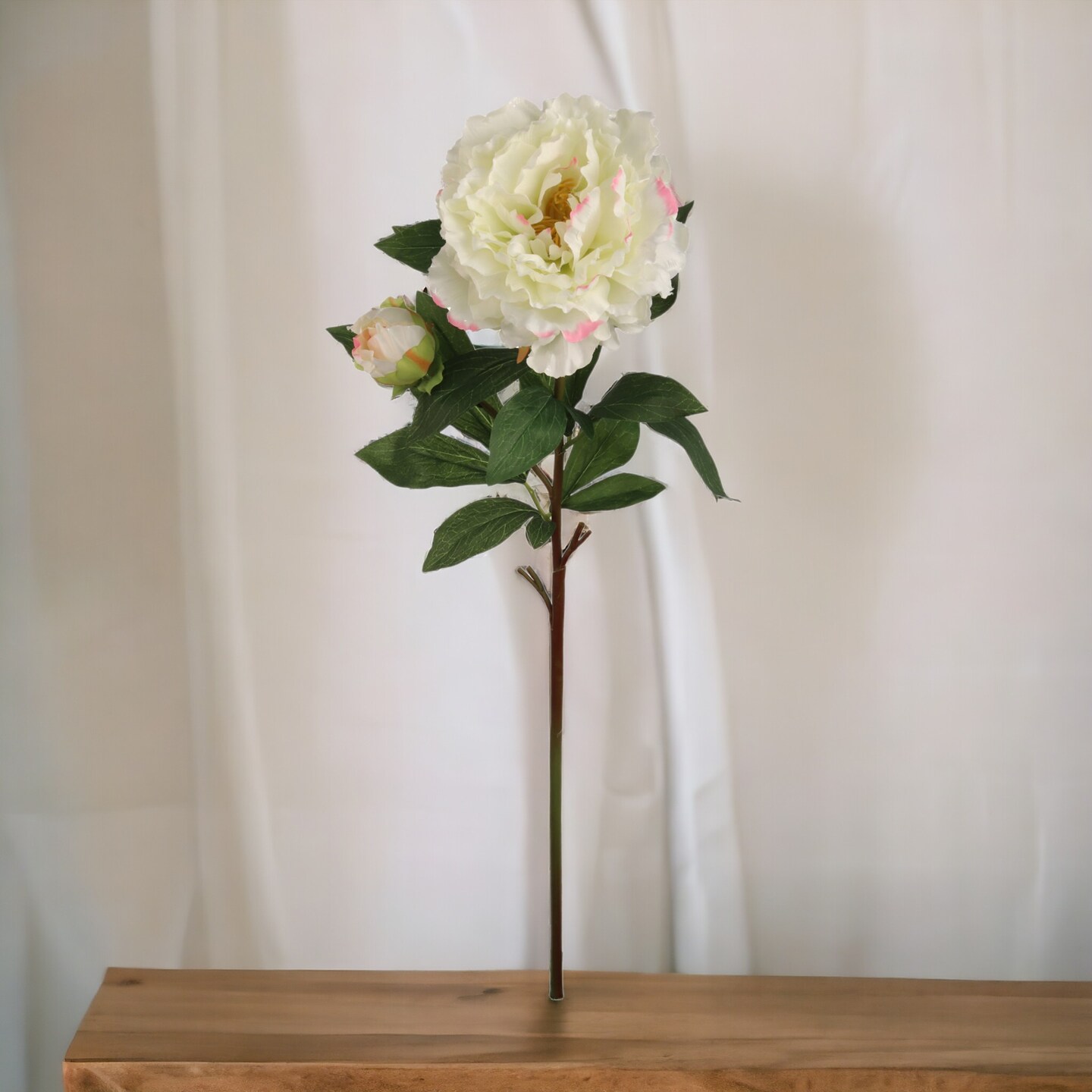 Cream Pink Peony Spray - 12-Pack with Silk Foliage & Lifelike Blooms, Perfect for Floral Arrangements, Home & Event Décor - All-Season Elegance, Floral Home by Artificial Flowers