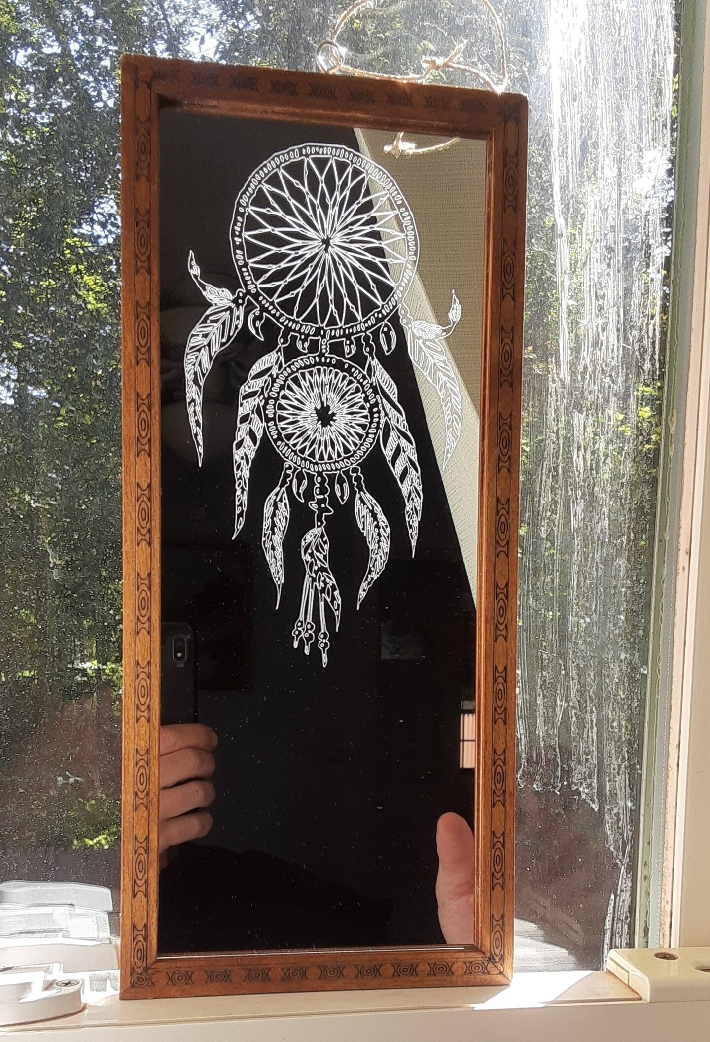 Laser Etched Mirror, Dream Catcher | MakerPlace by Michaels, image size:1440x2113