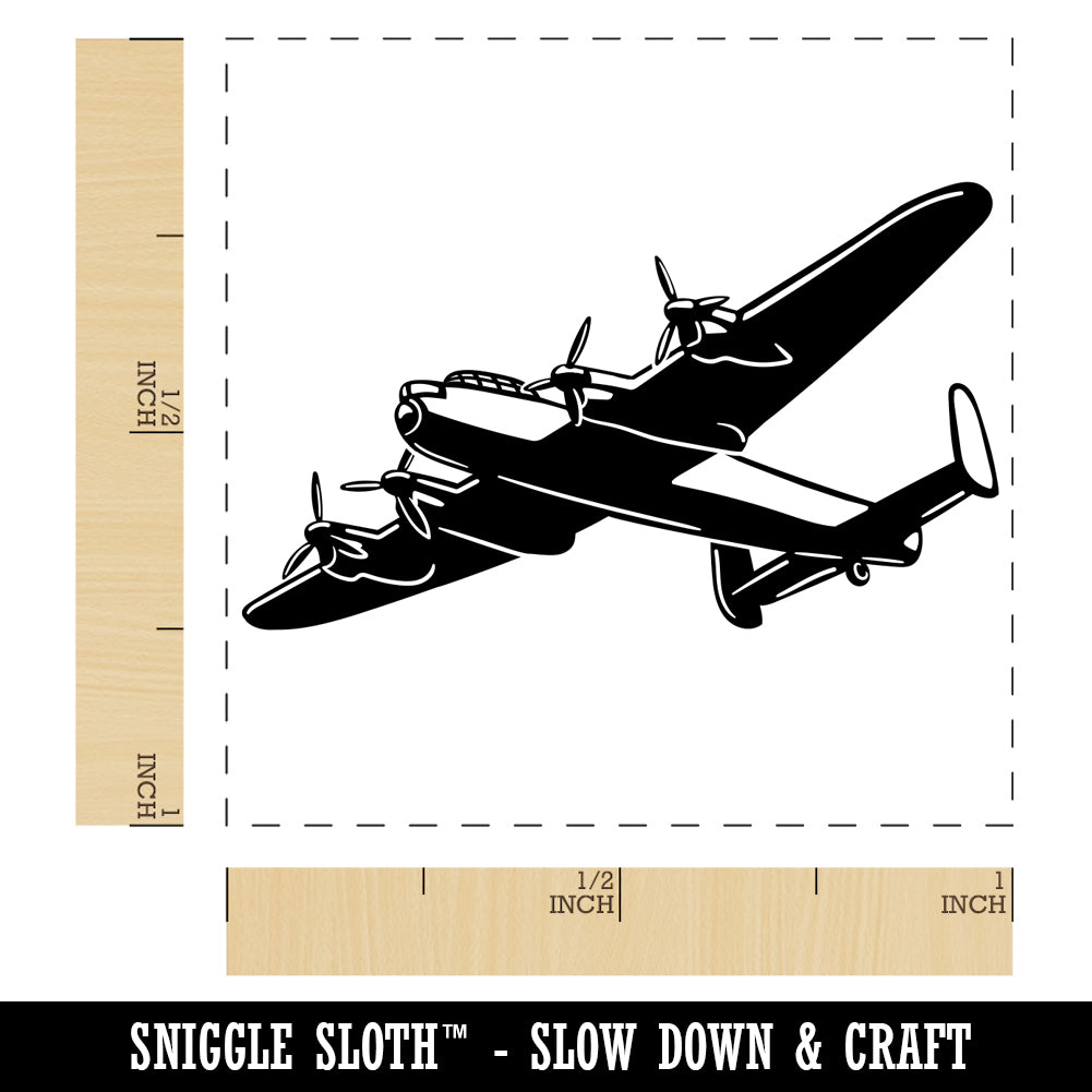 Military Bomber Plane Self-Inking Rubber Stamp Ink Stamper