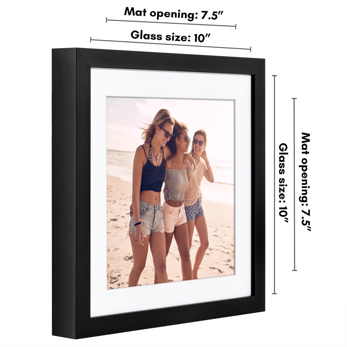 Americanflat Gallery-Style Picture Frame with Mat - Showcase Artwork, Prints, and Photos - Shatter Resistant Glass - Hanging Hardware with Drywall Anchor