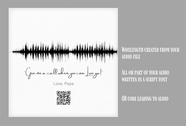 Soundwave Art QR Code Canvas — Memorial Voicemail Gift, Custom Framed Canvas Gift Idea, Personalized Wall Art product 2